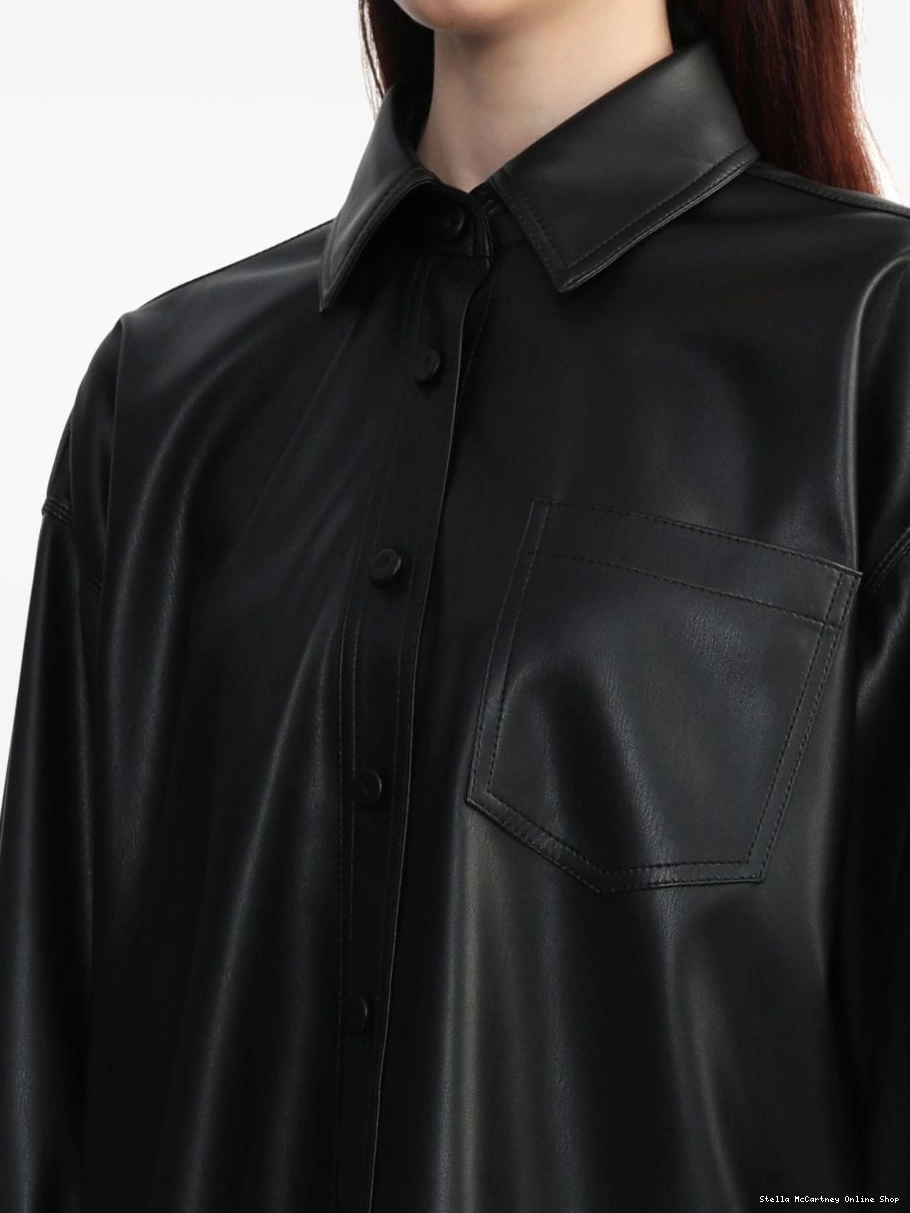 Cheap shirt faux-leather McCartney chest-pocket Stella Women 0629